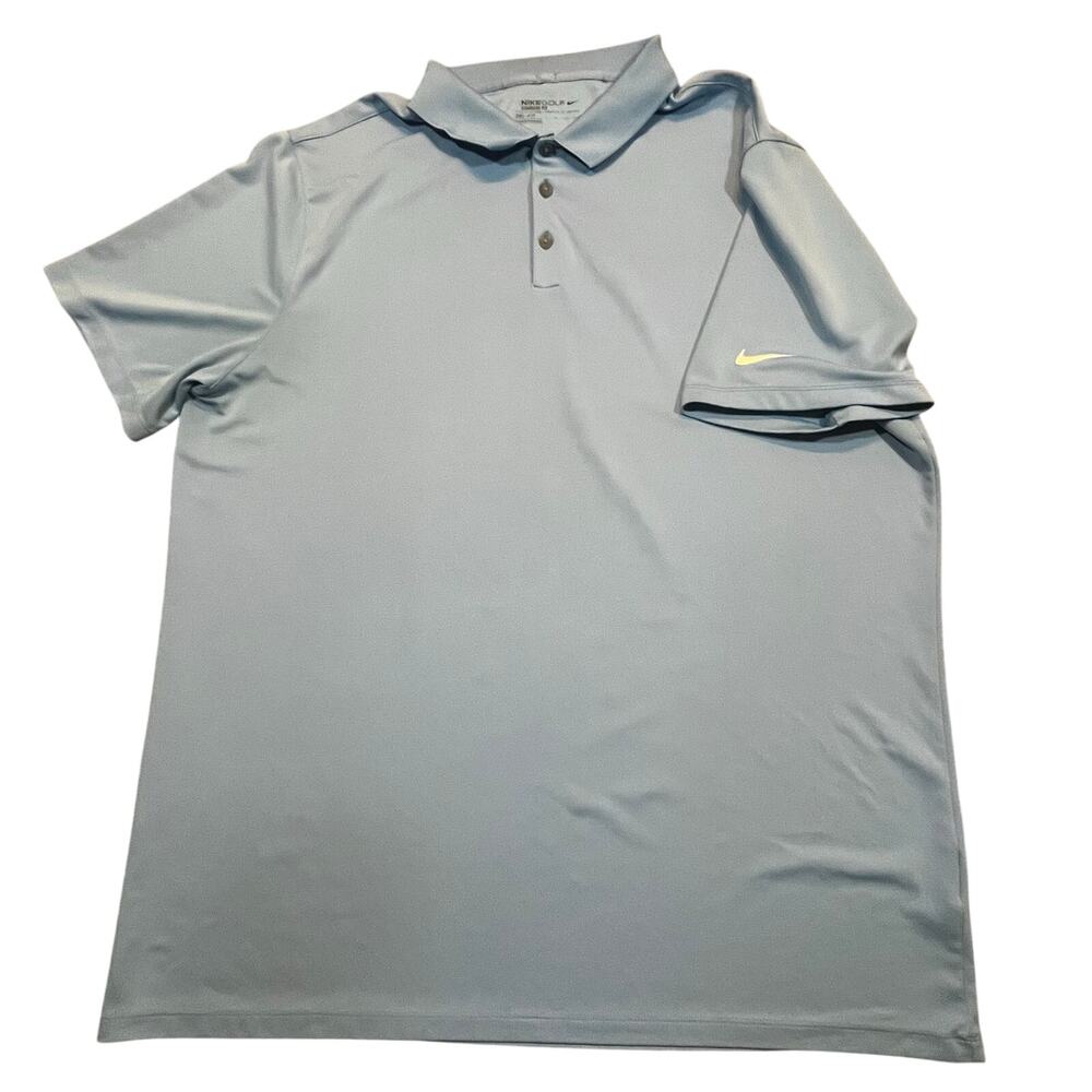 Nike Golf Dri Fit Polo Mens XXL Blue Athletic Performance Shirt Standard Fit